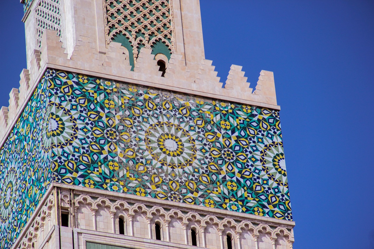 arabesque  mosque  casablanca free photo