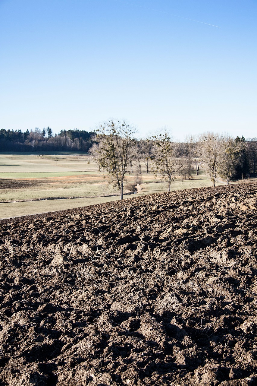 arable plowed earth free photo