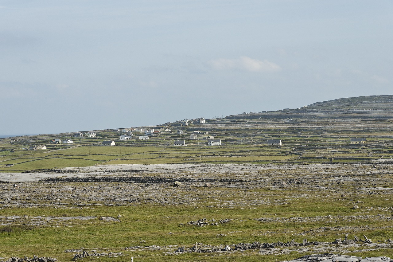 aran islands village mountain free photo