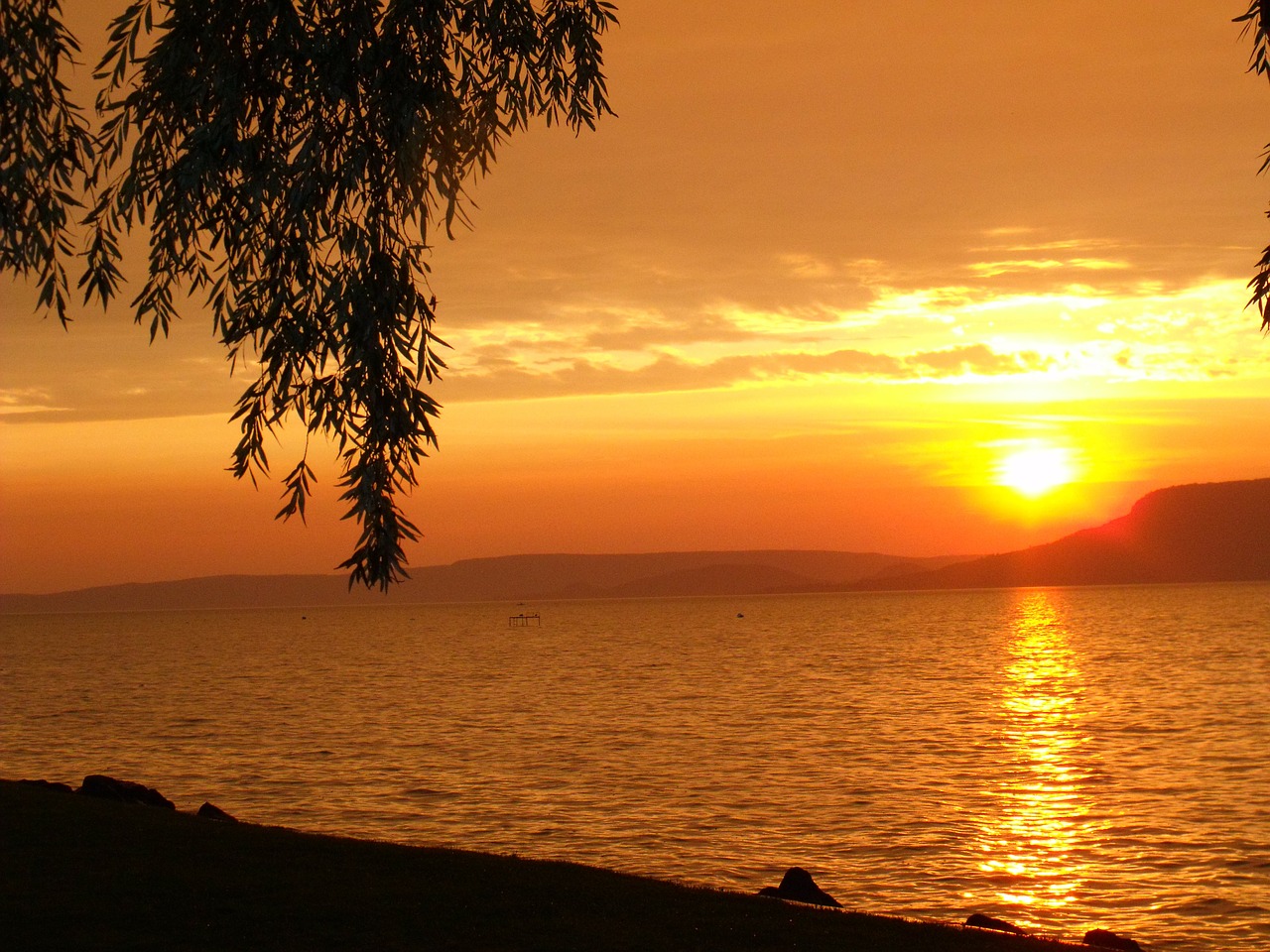 aranyhíd sunset lake balaton free photo