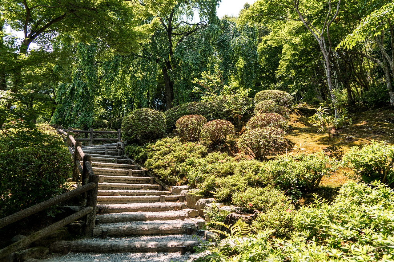 arashiyama japan stairs path park free photo