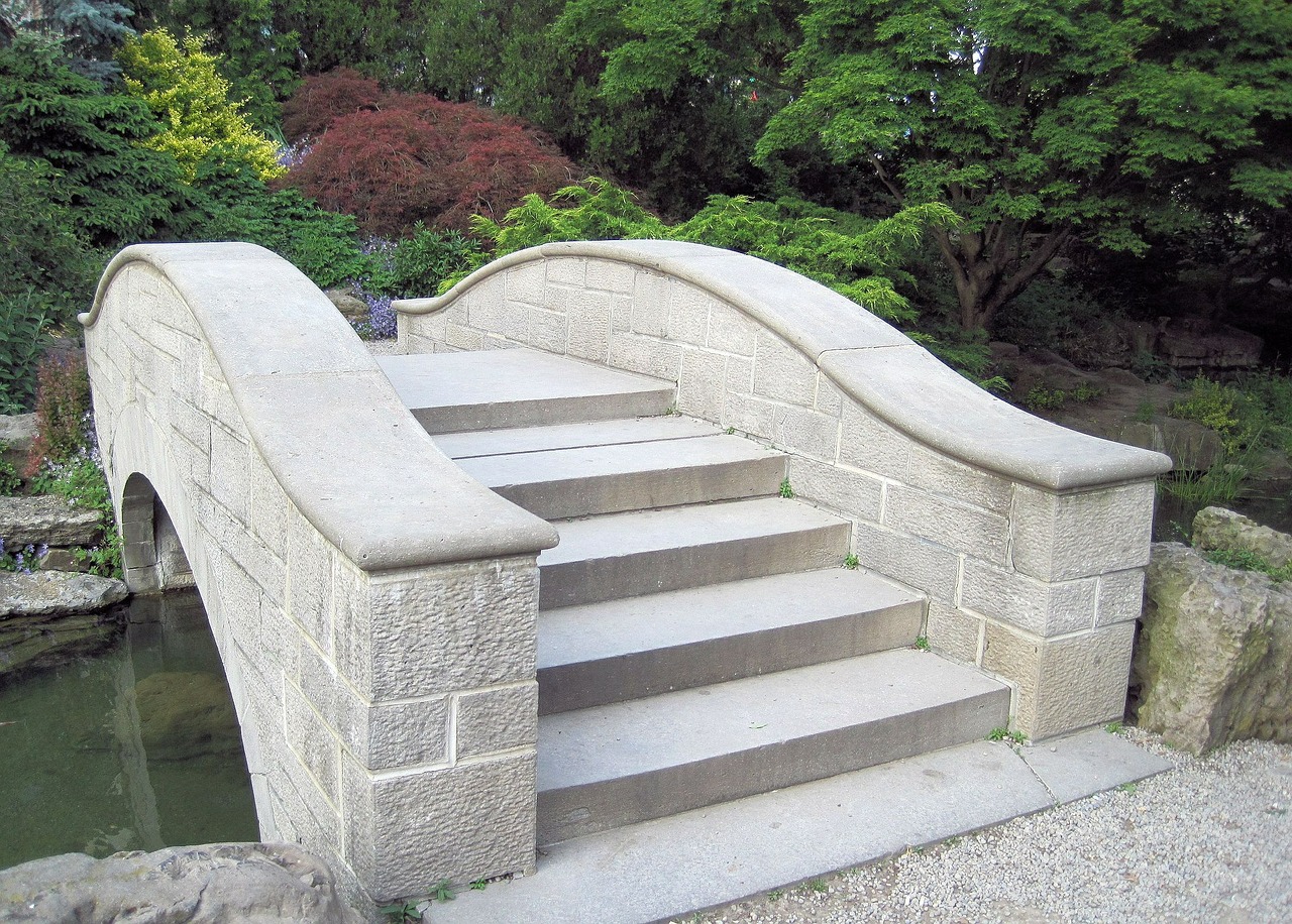 arched stone bridge japanese gardens niagara falls free photo