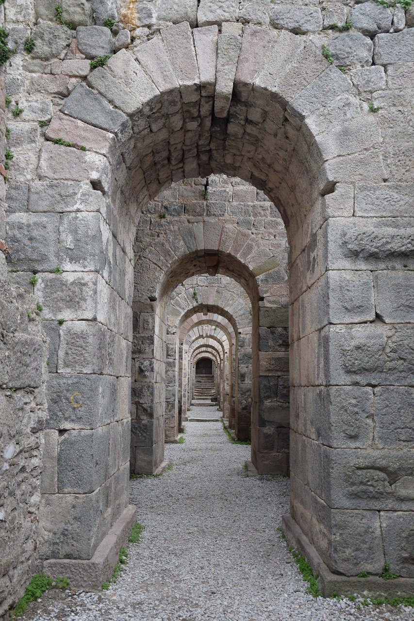 arches pergamon acropolis free photo