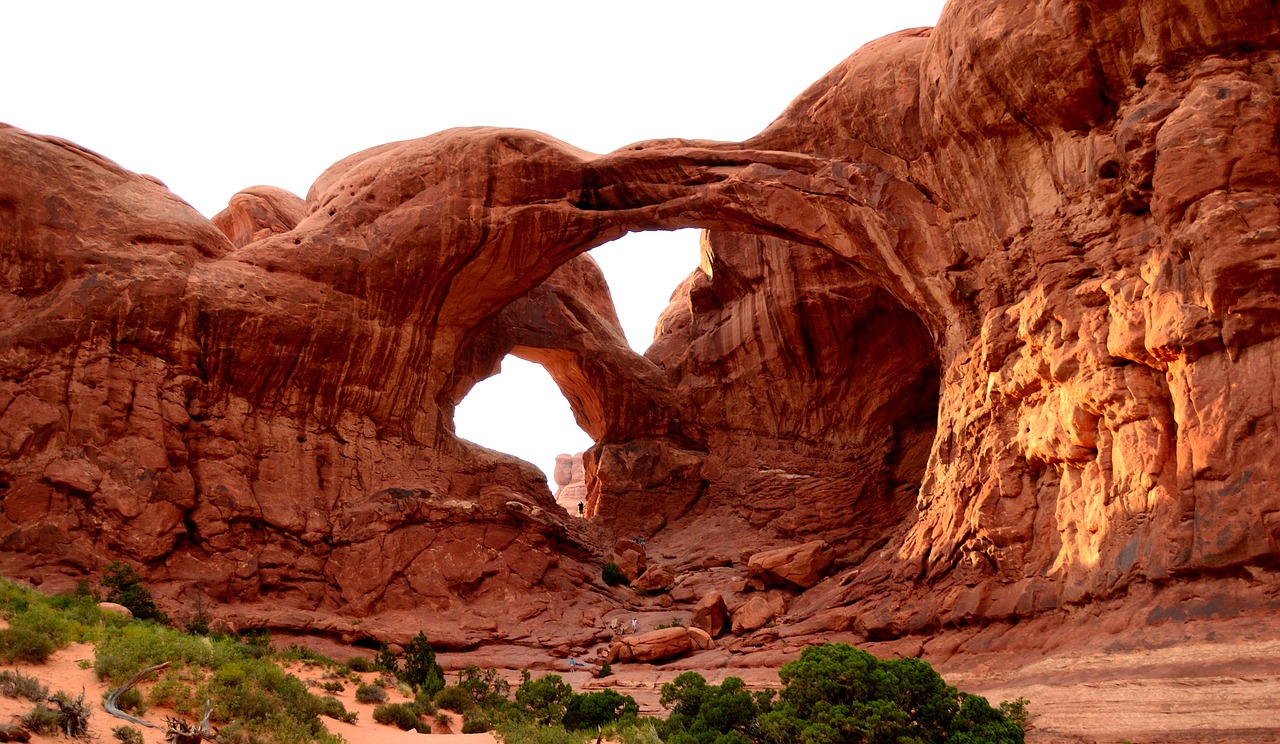 arches double arch red rock free photo