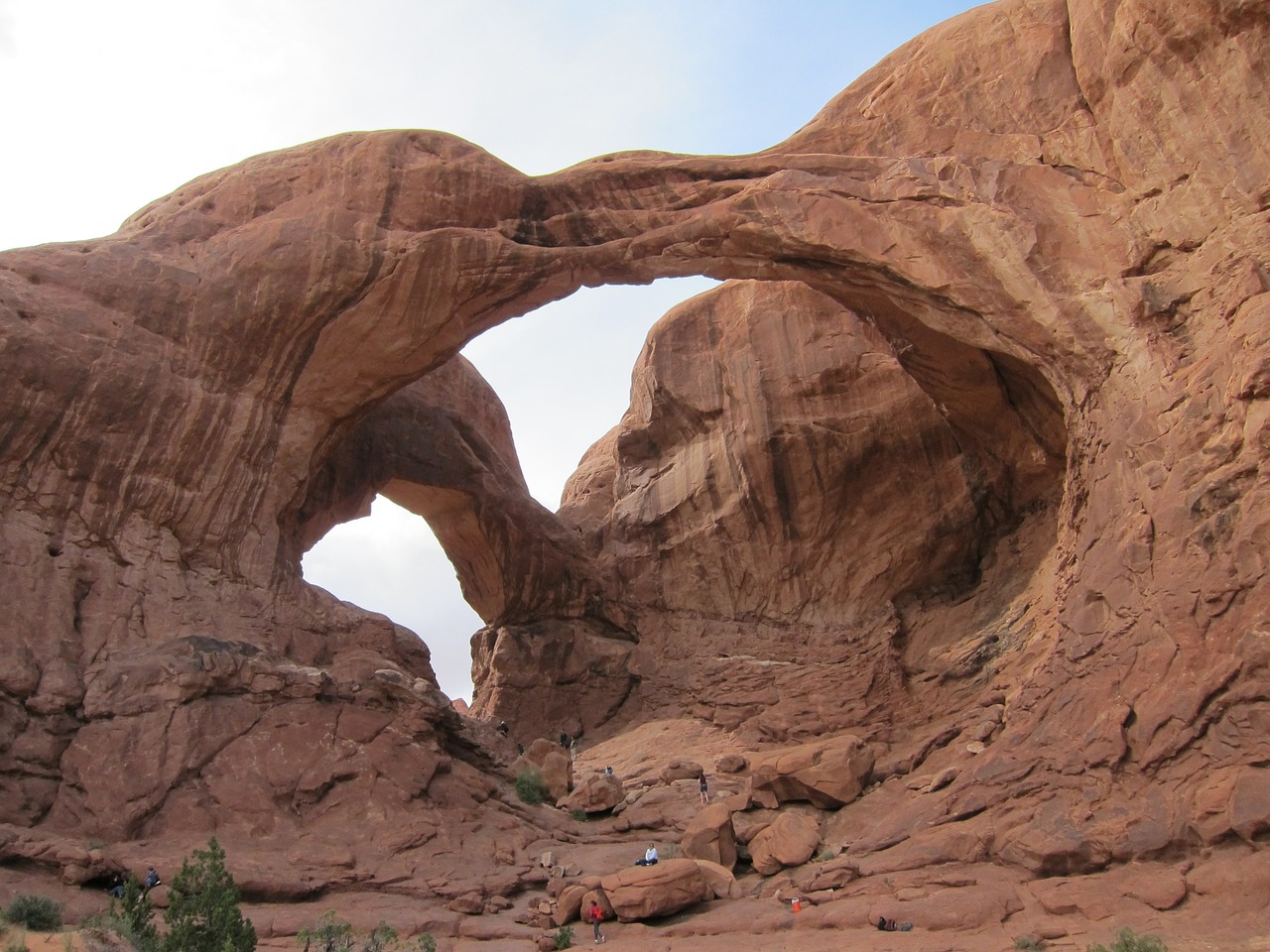 arches double arch canyonland free photo