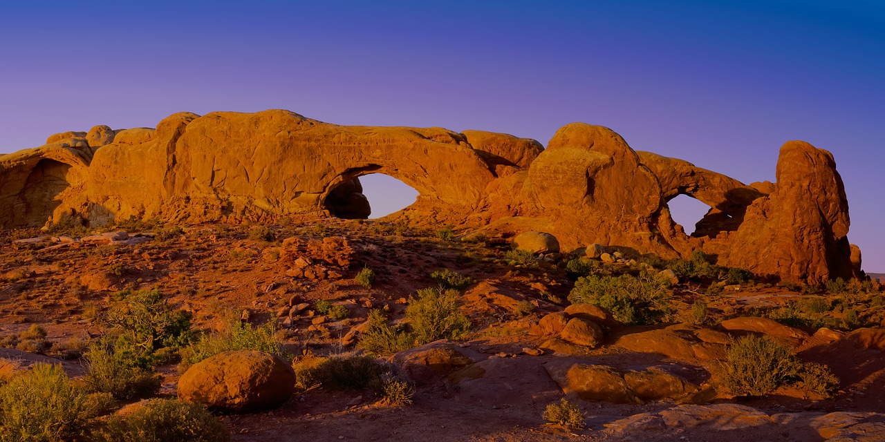 arches national park  north window arch  south windows arch free photo