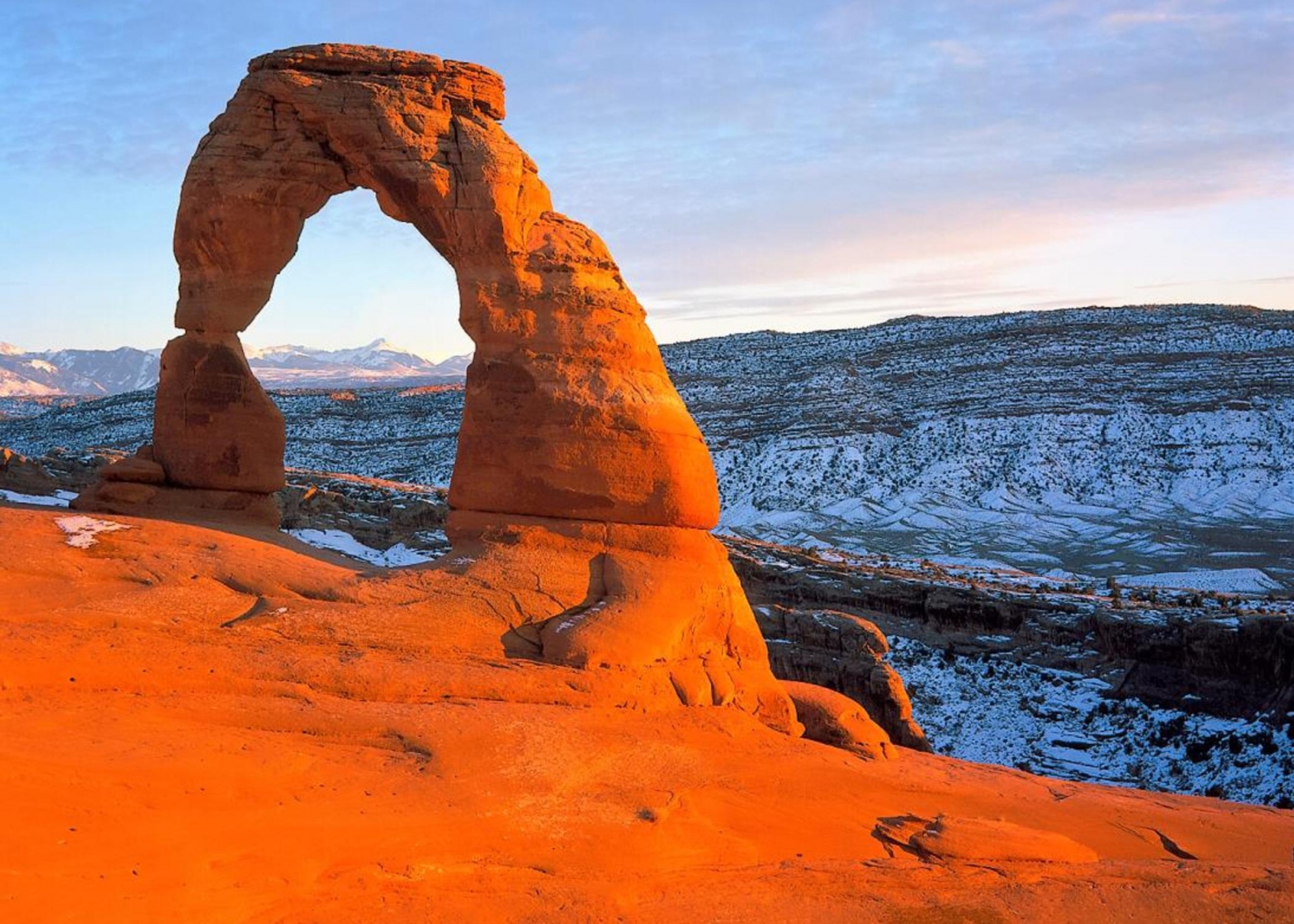 sunset arches national free photo