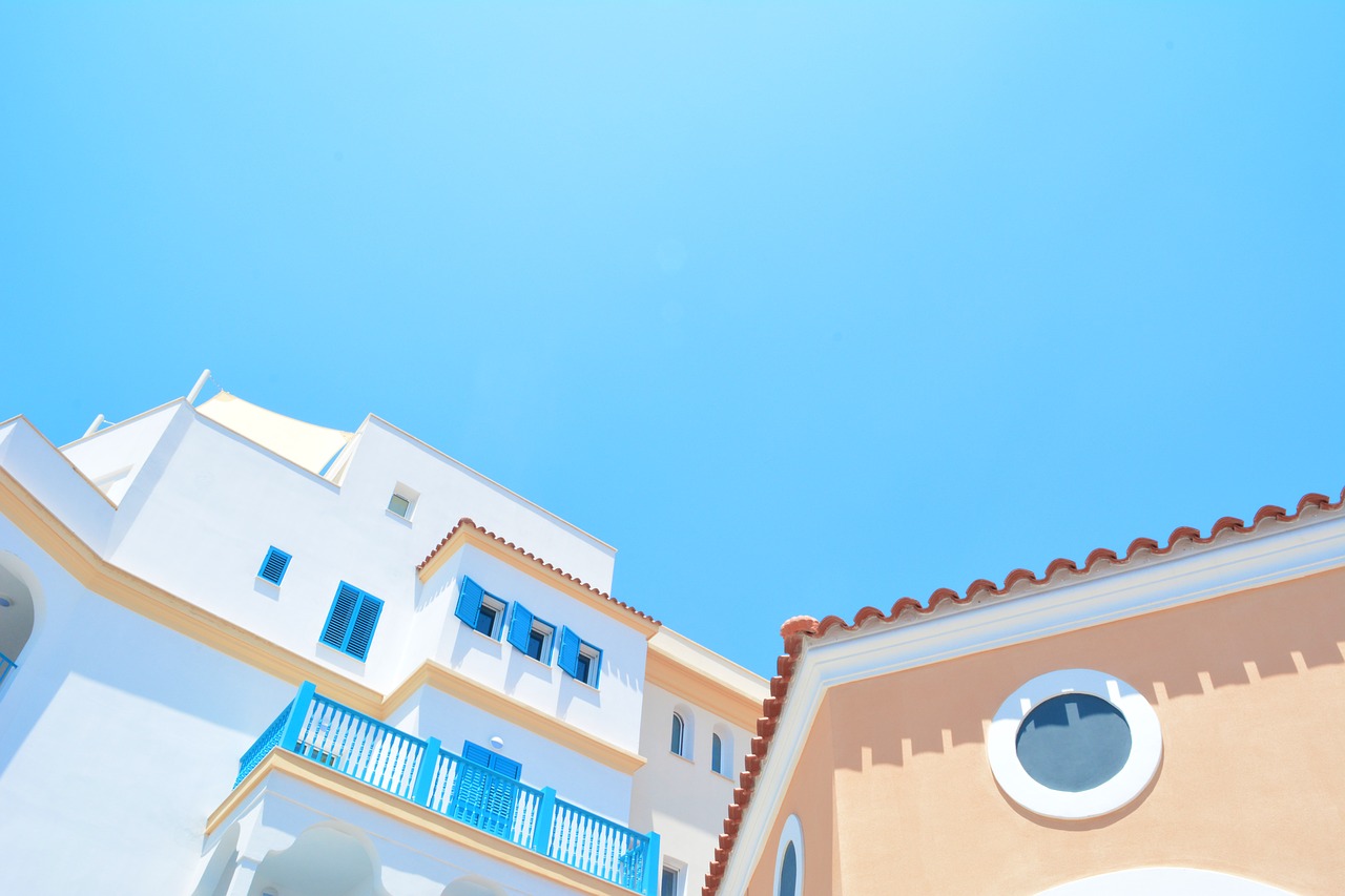 architecture blue sky buildings free photo