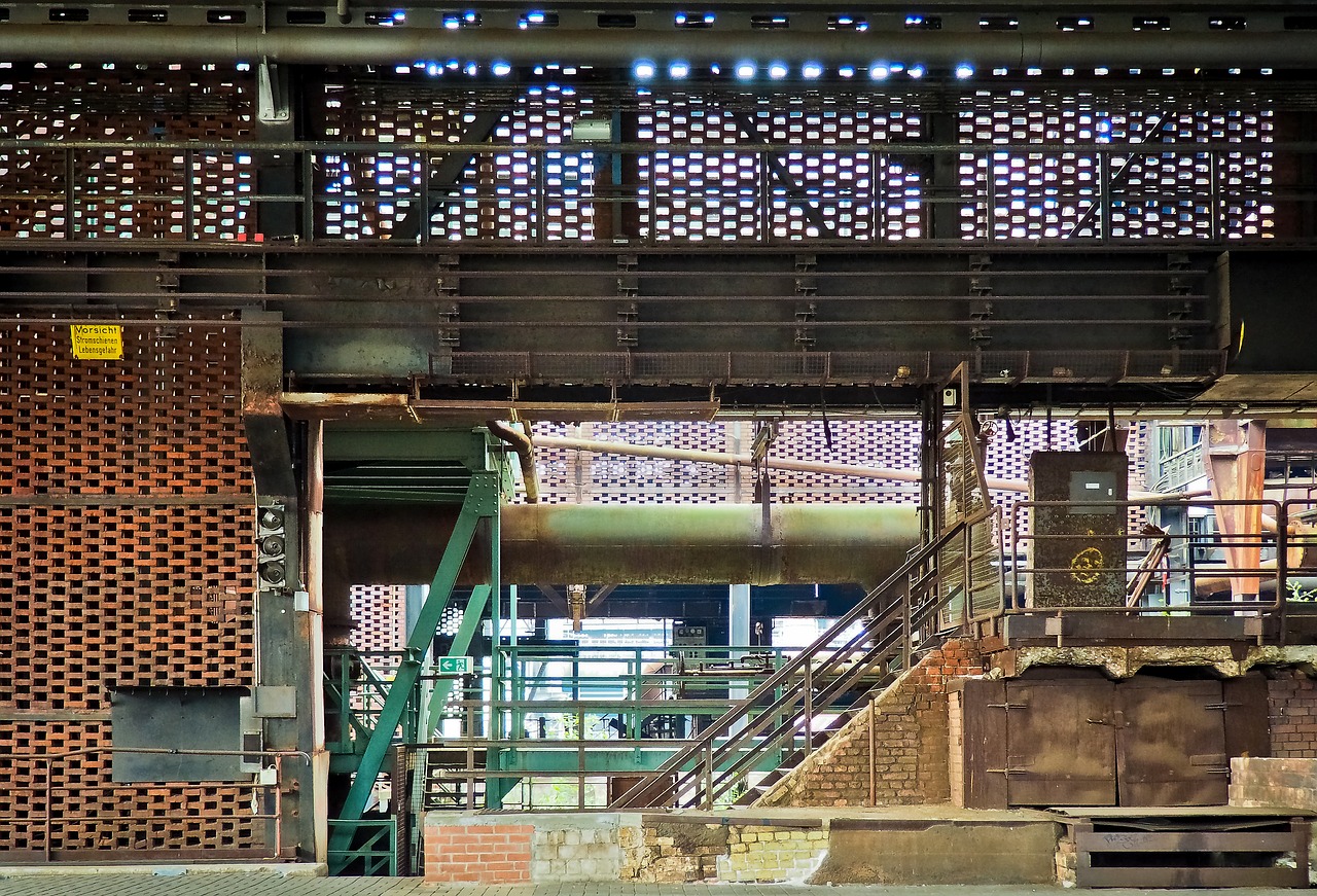 architecture steel mill factory building free photo