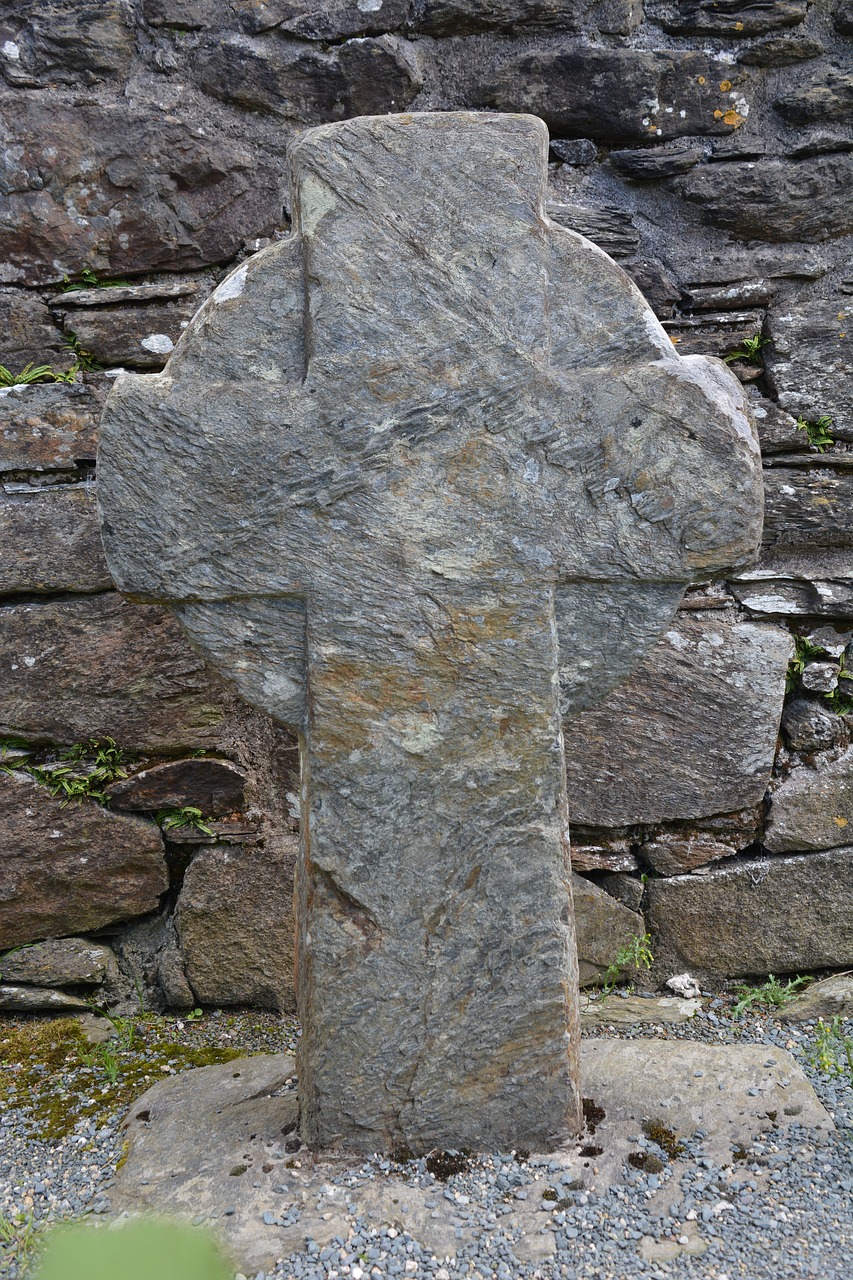 architecture stone cross glendalough free photo