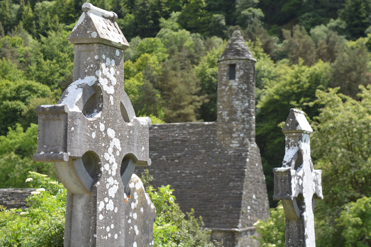 architecture stone cross glendalough free photo