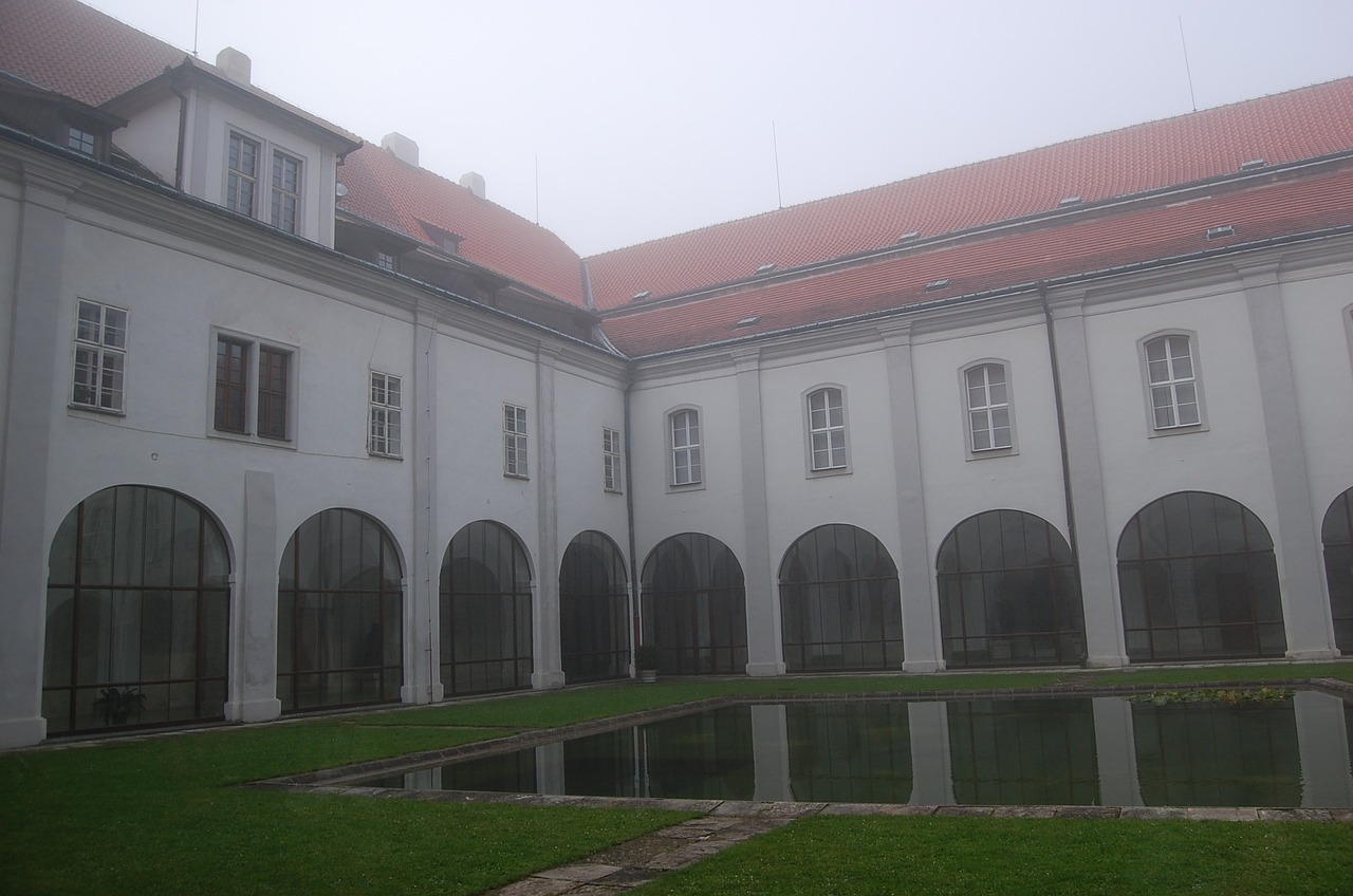 architecture monastery fog free photo