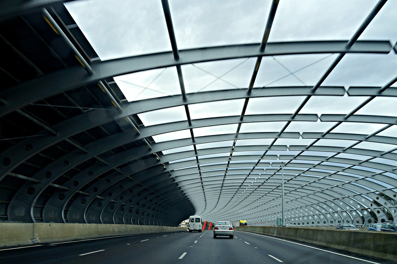 architecture tunnel effect highway free photo