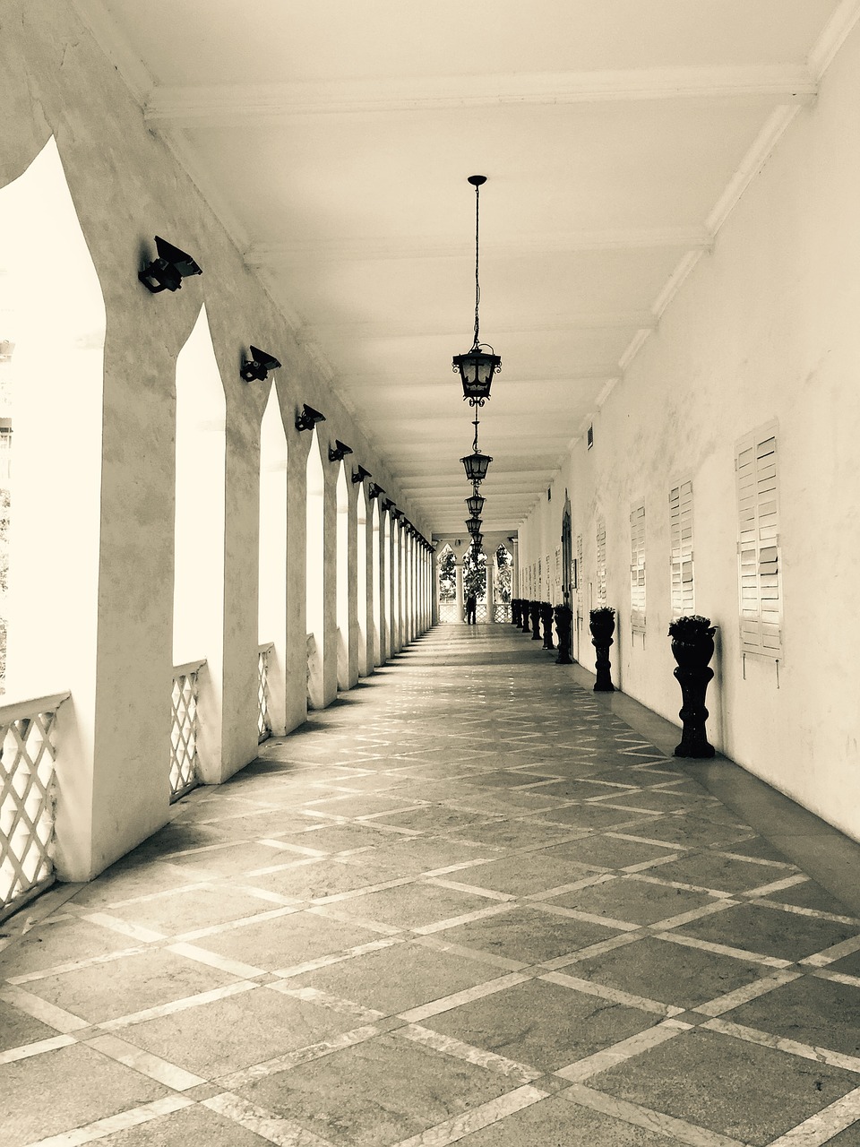 architecture indoors hallway free photo