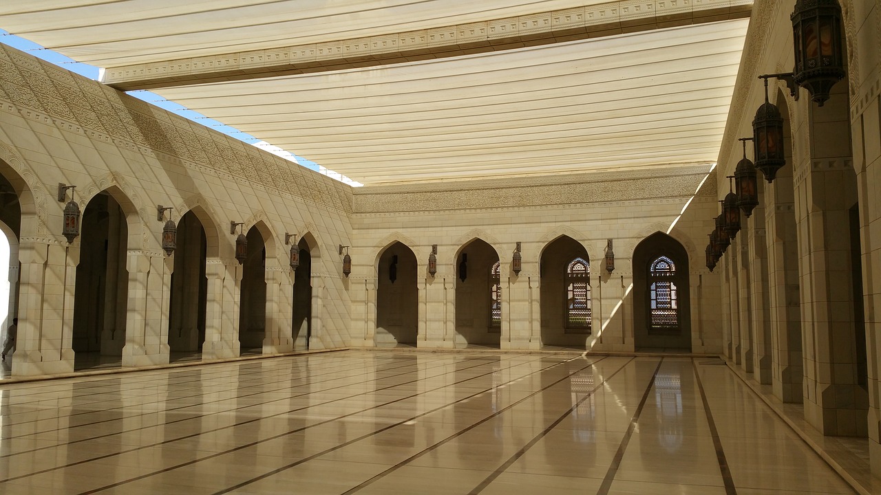 architecture  inside  indoors oman mosque free photo