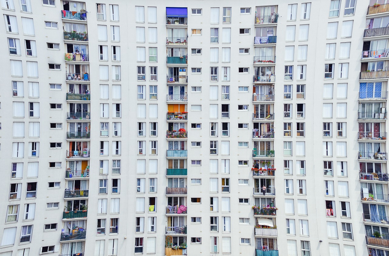 architecture facade balconies free photo