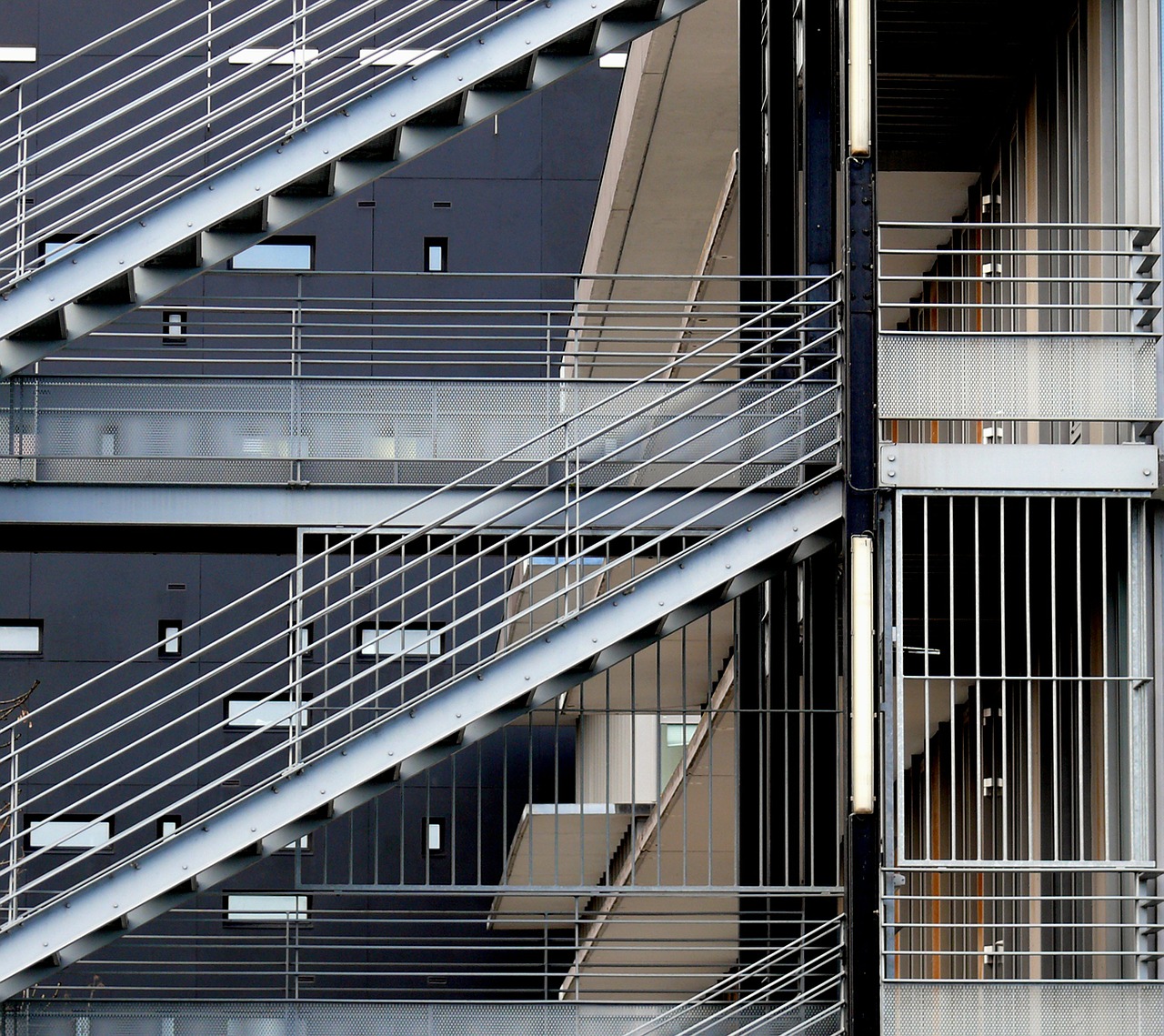 architecture metal stairs free photo