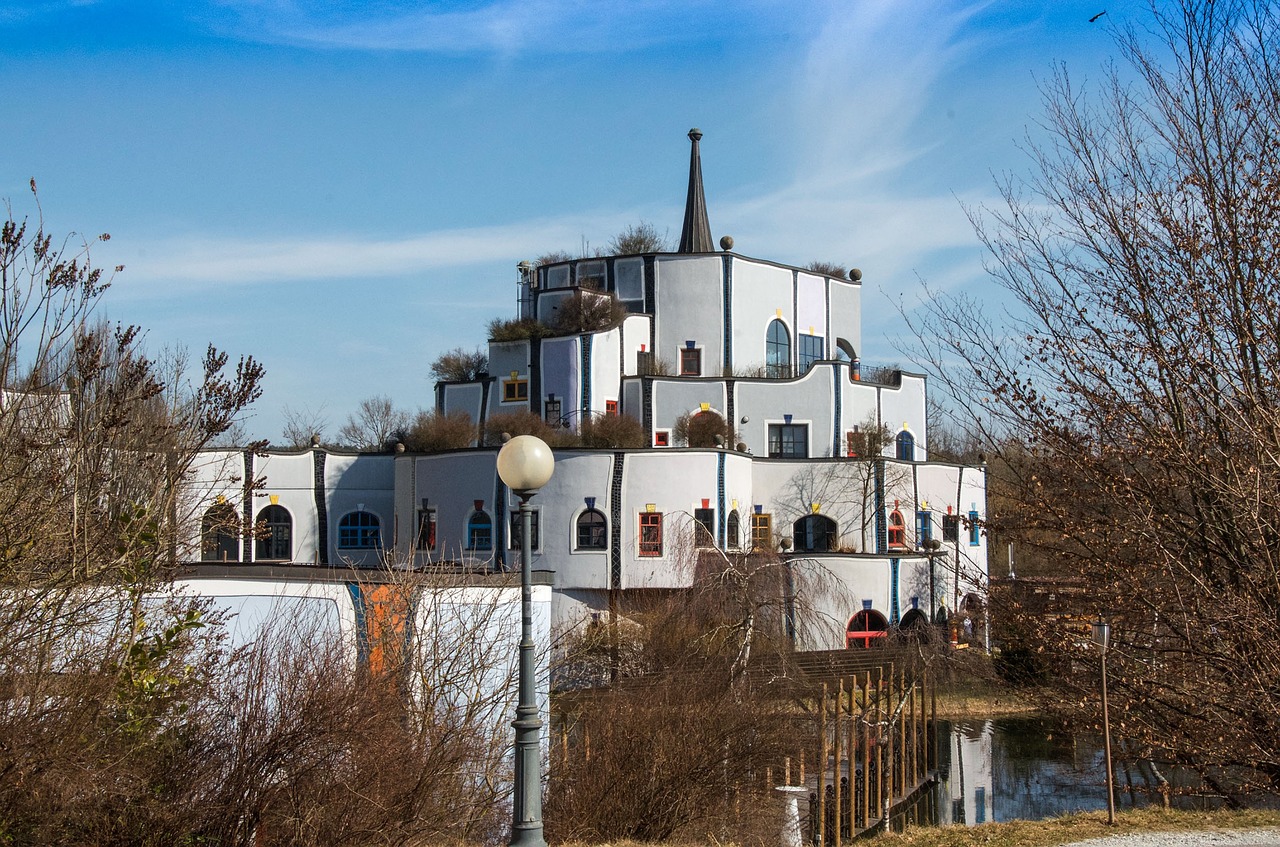 architecture bridge house on water free photo