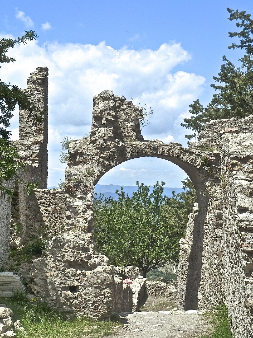 archway mystras ancient free photo