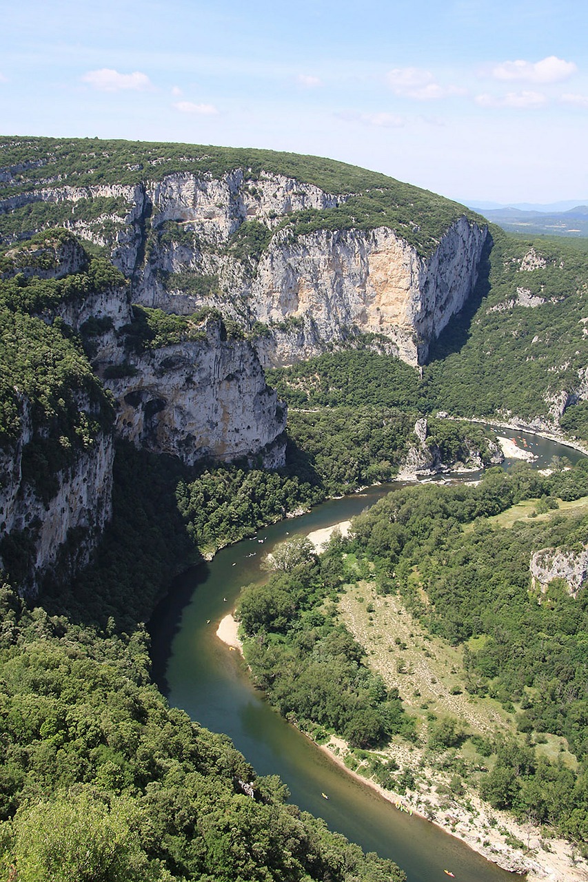 ardèche gorge mountains free photo