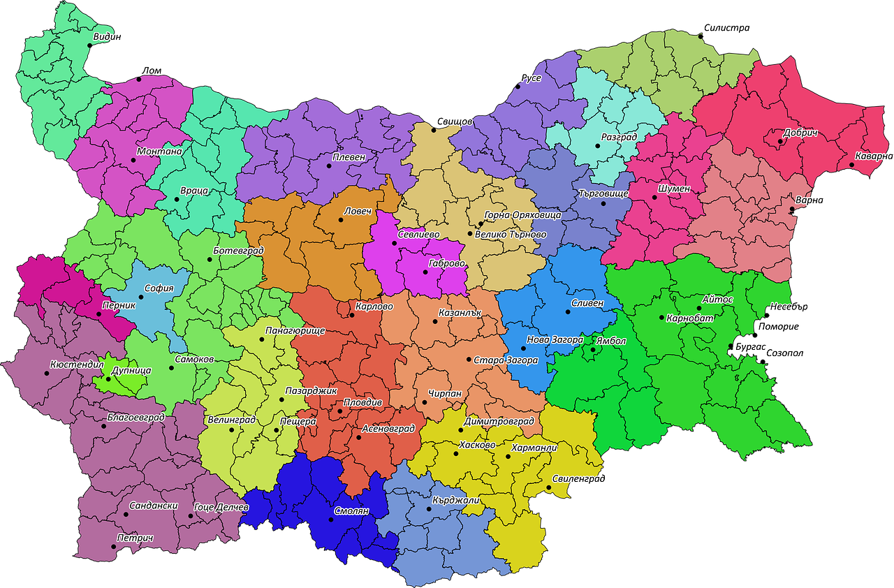 areas bulgaria map free photo