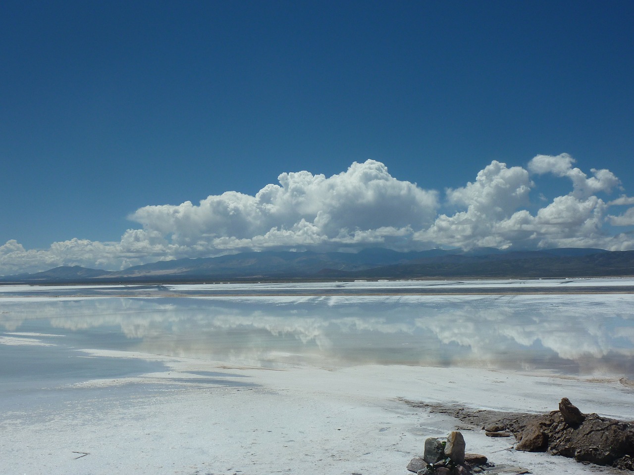 argentina salt flats clouds free photo