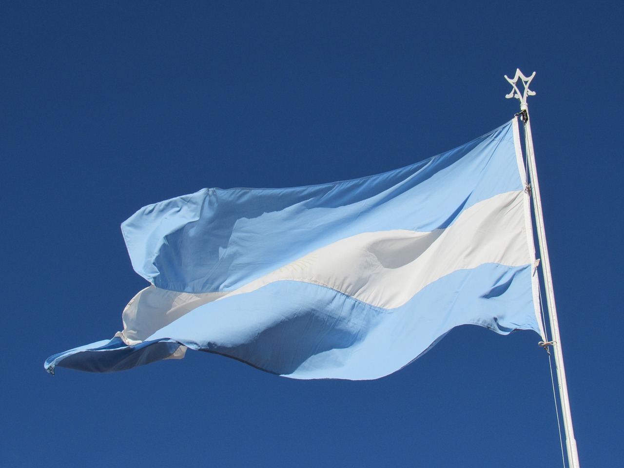 argentina flag wave celeste free photo
