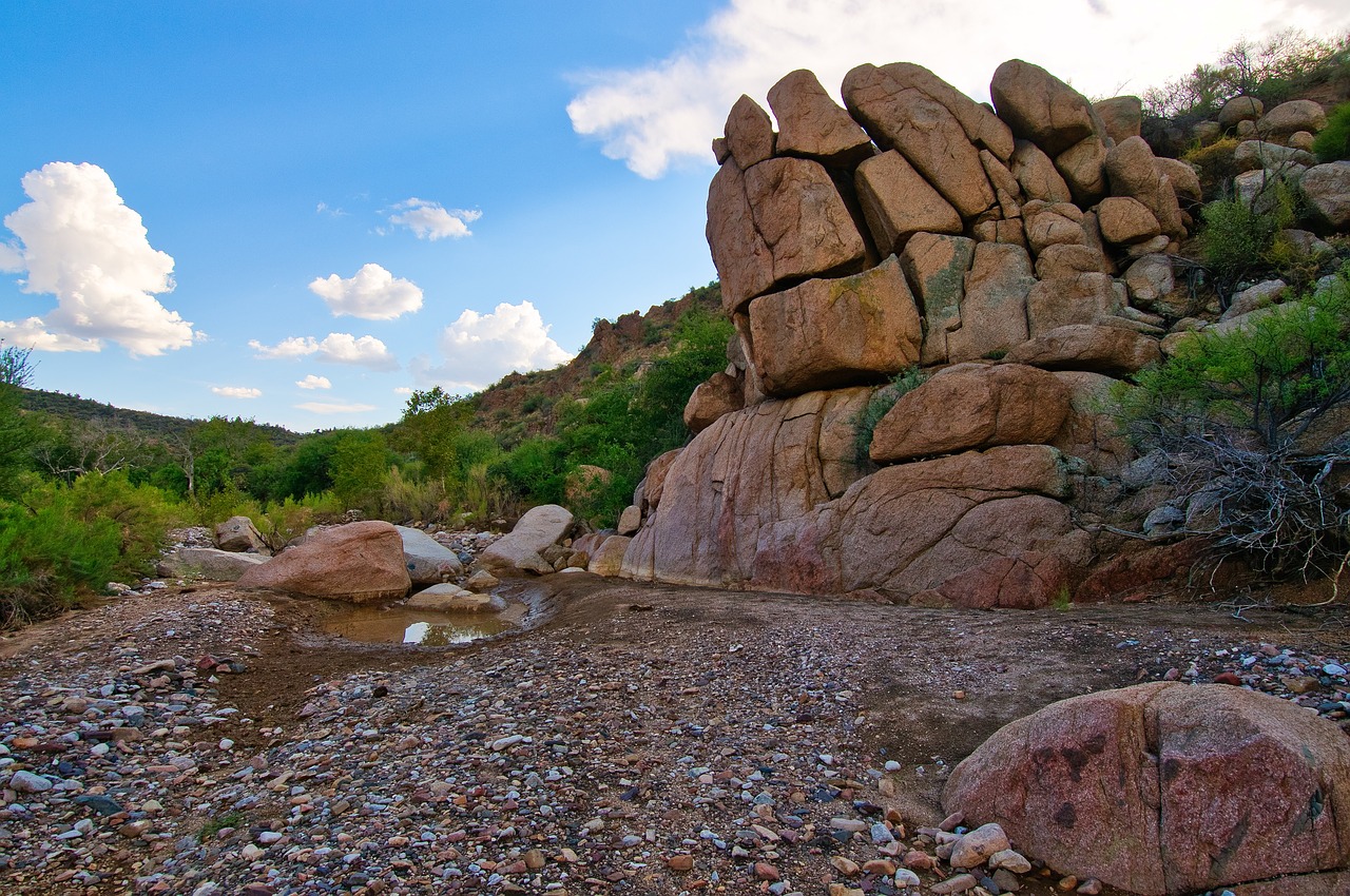 arizona rocks clouds free photo