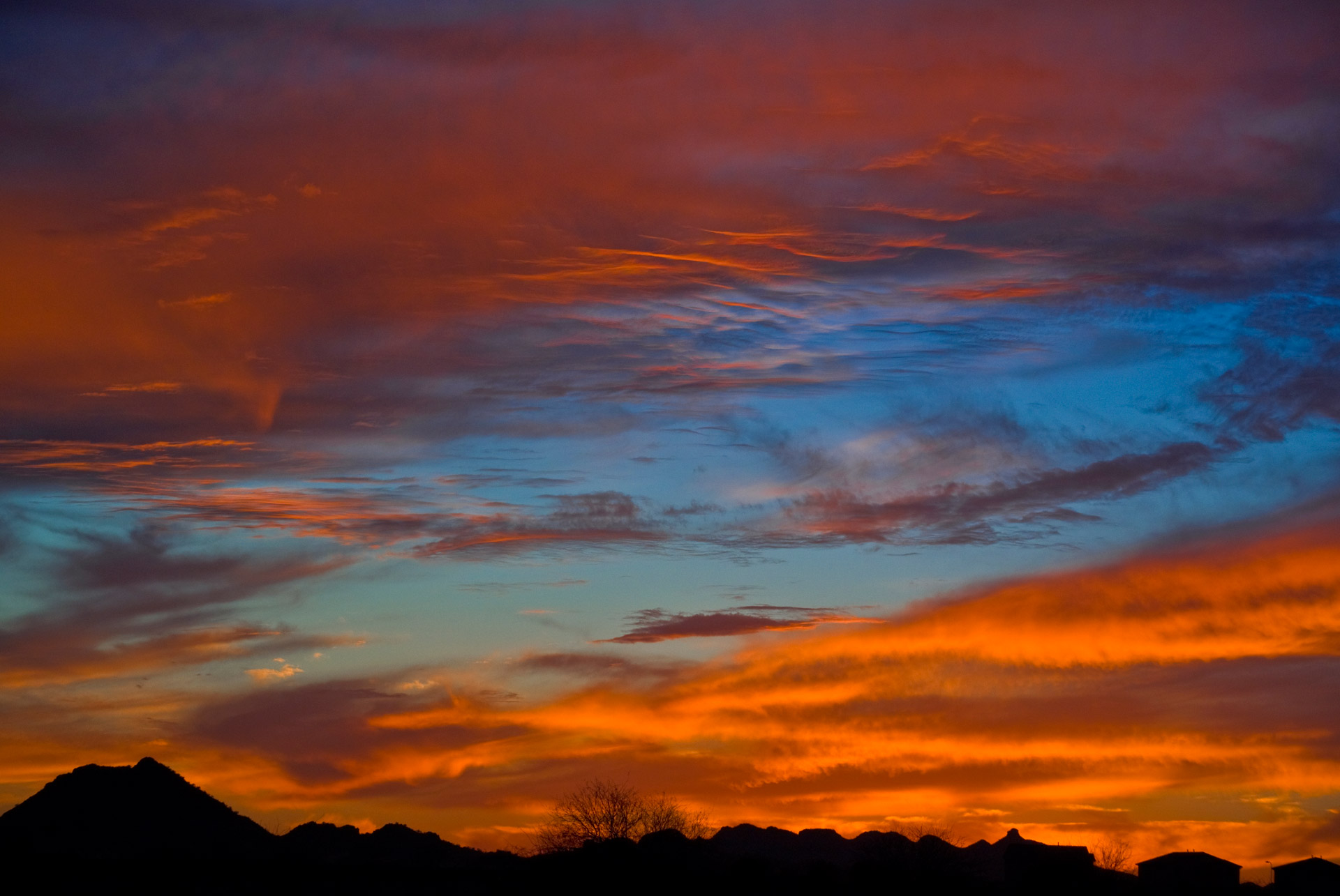 sunset desert mountains free photo
