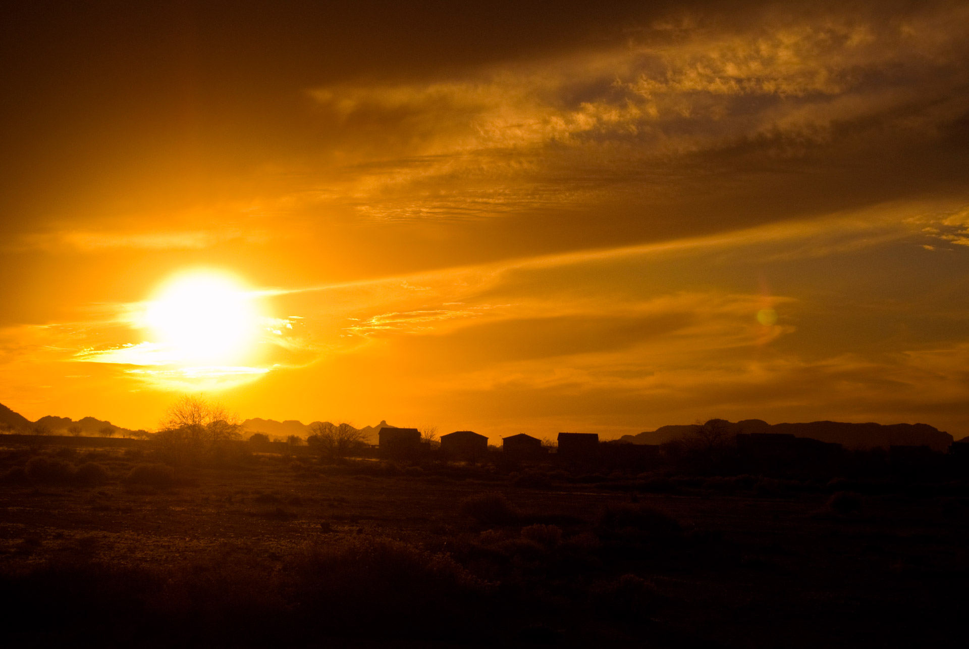 sunset desert mountains free photo