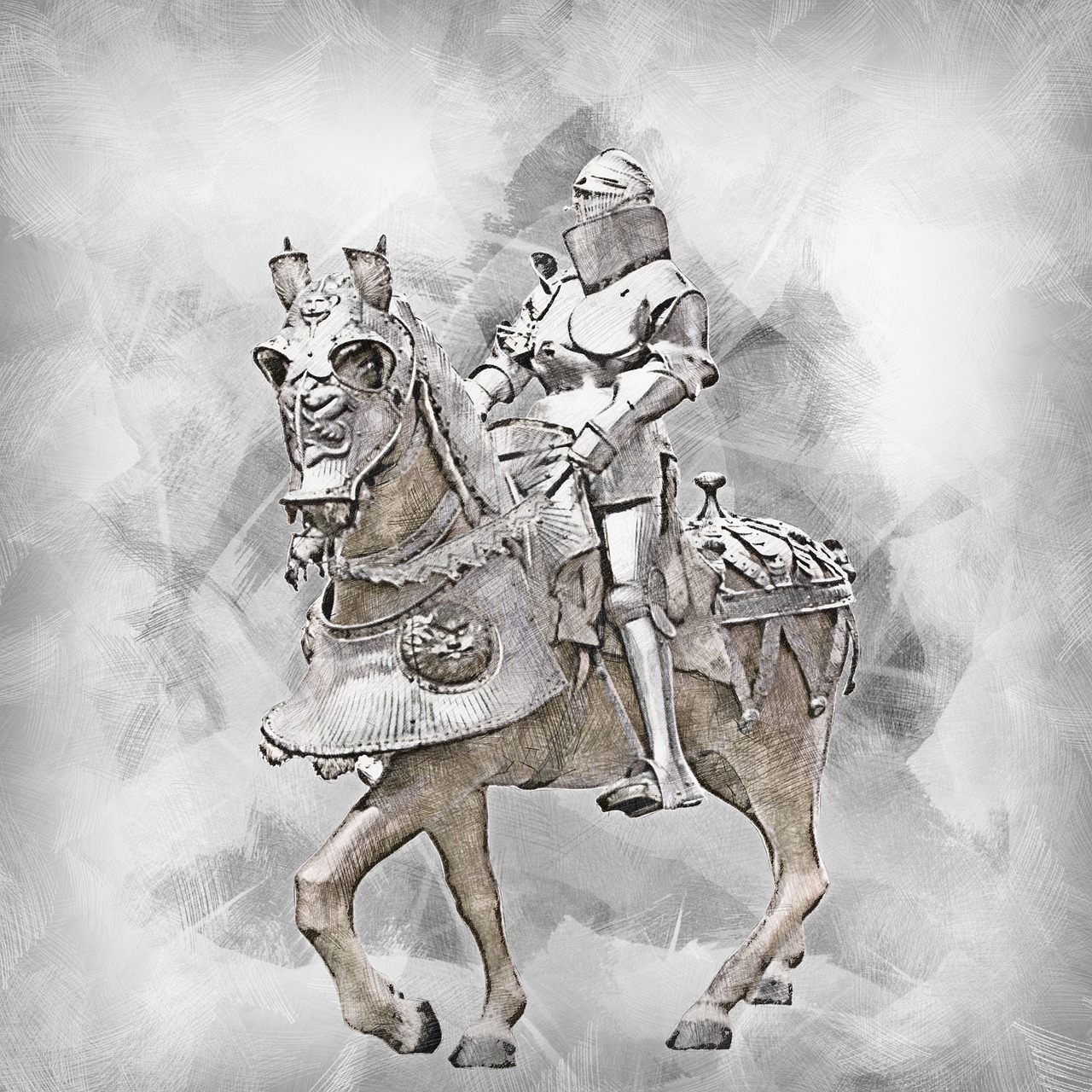 armour knight horse free photo