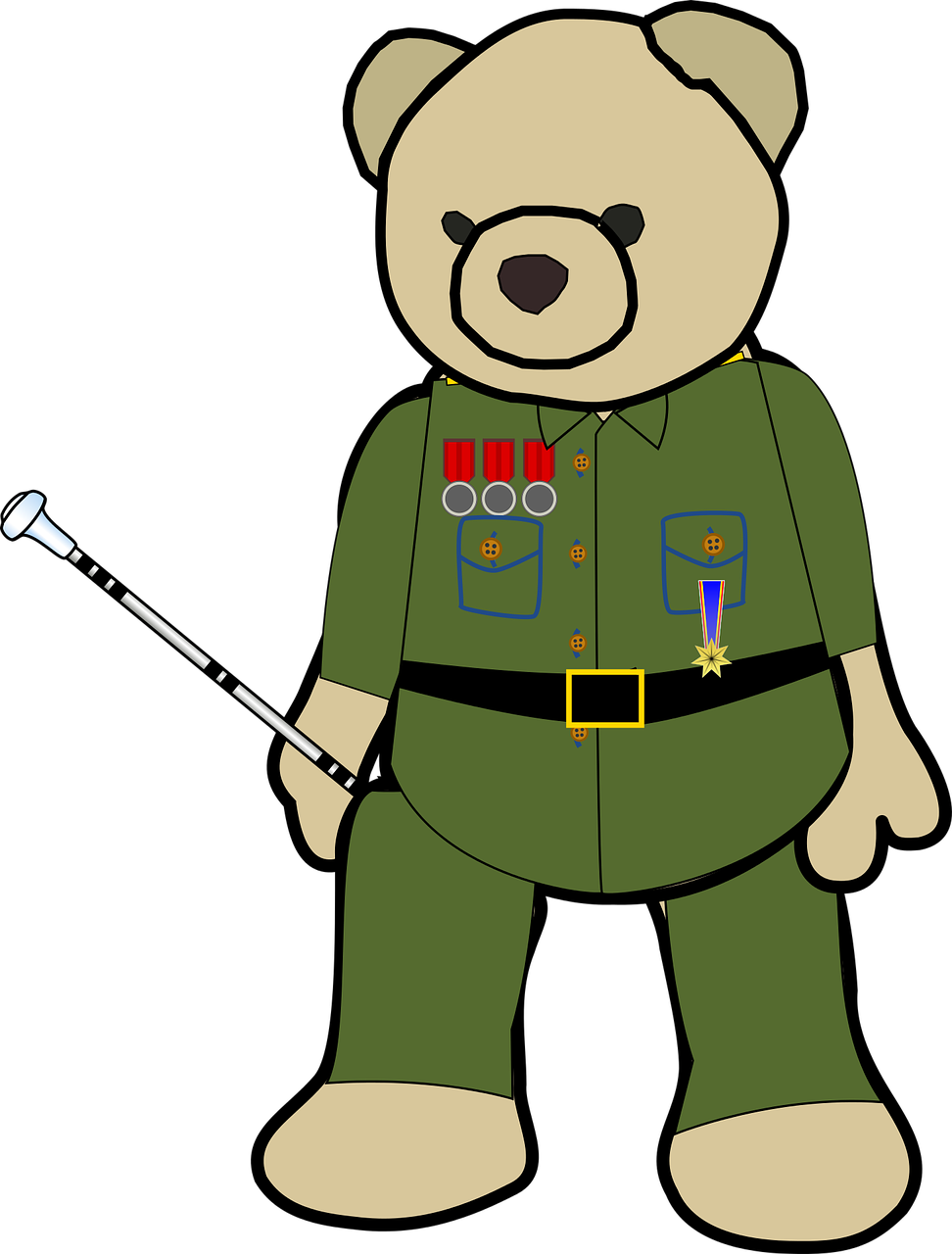 army baton bear free photo