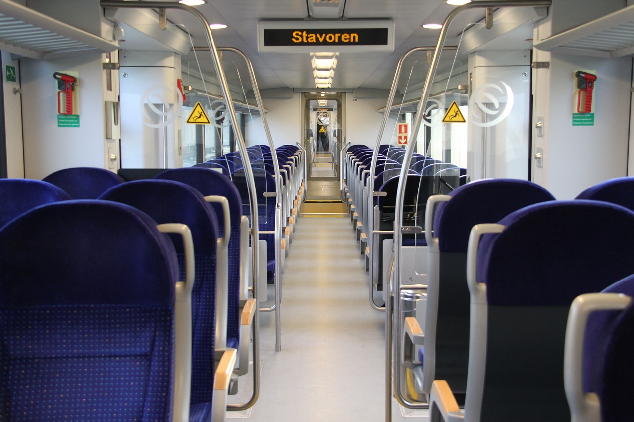 arriva spurt train interior free photo