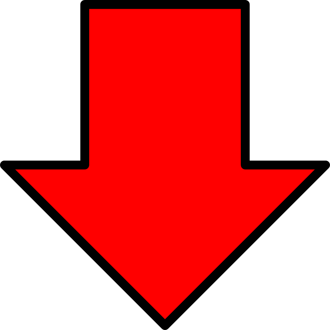 arrow down red free photo