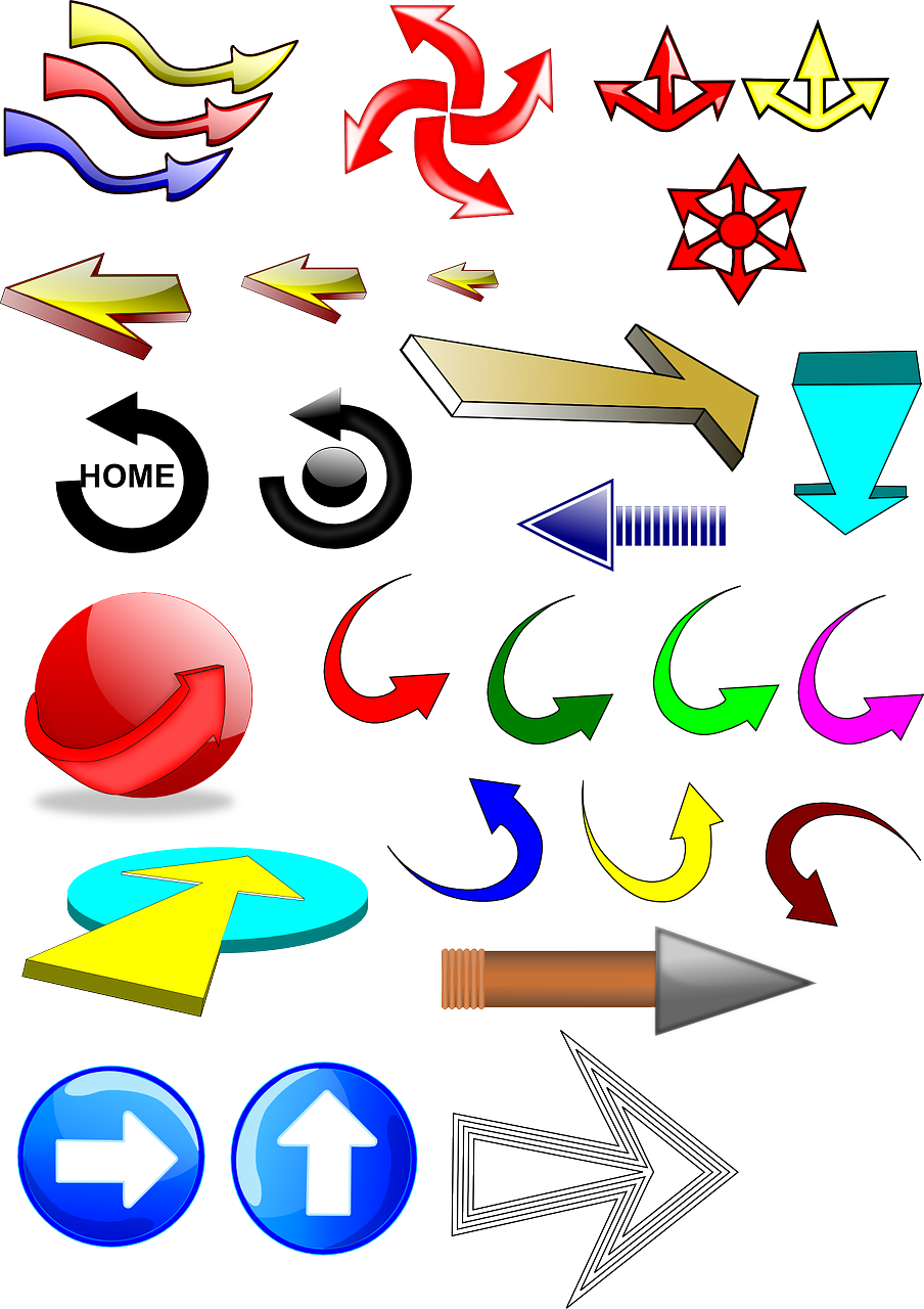 arrows glossy icons free photo