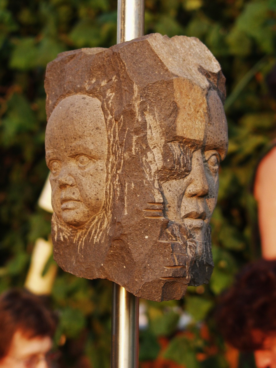 art stone heads faces free photo