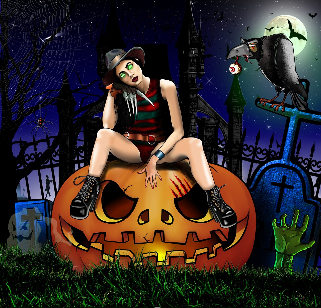 art girl halloween free photo