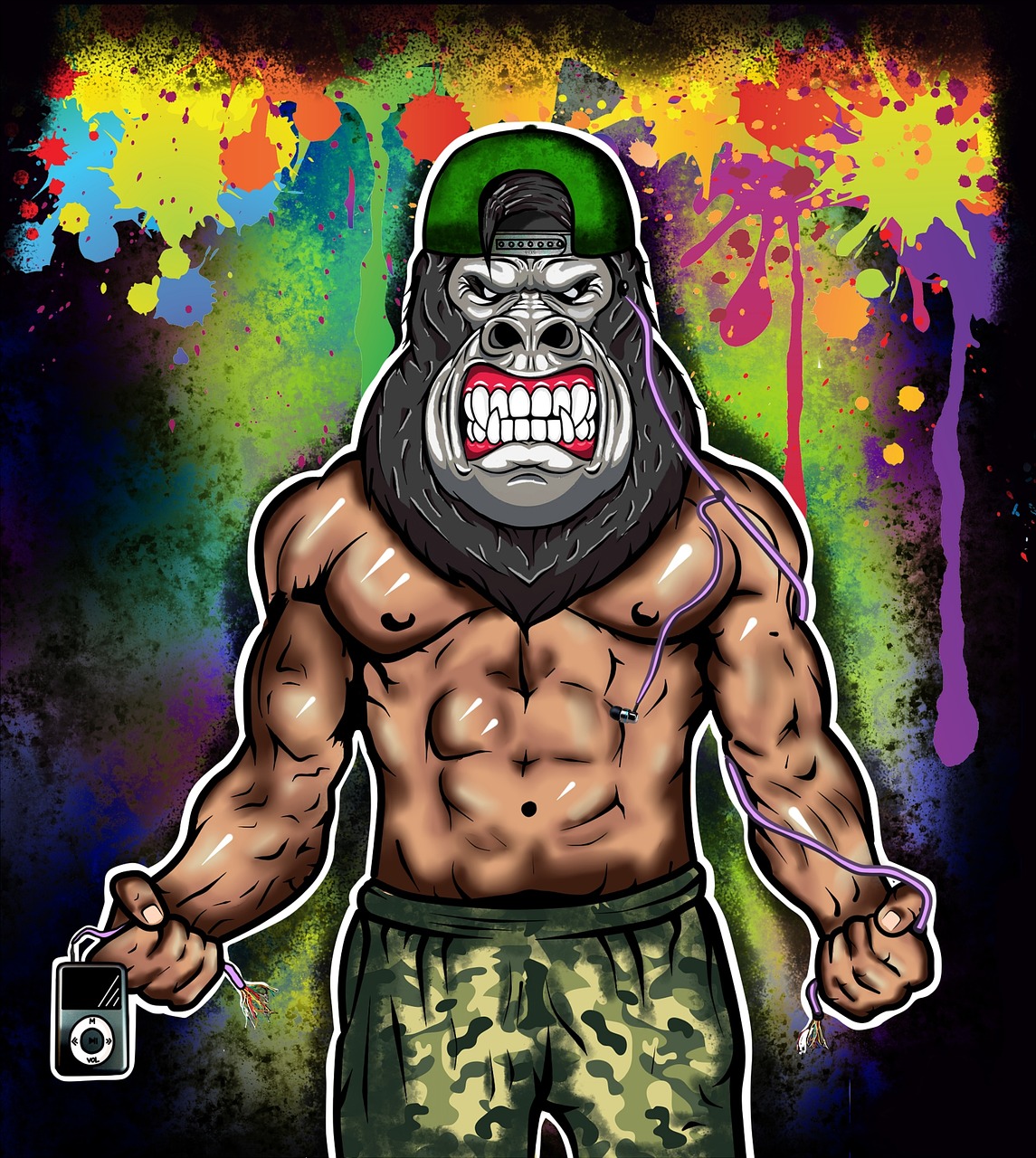 art gorilla graffiti free photo