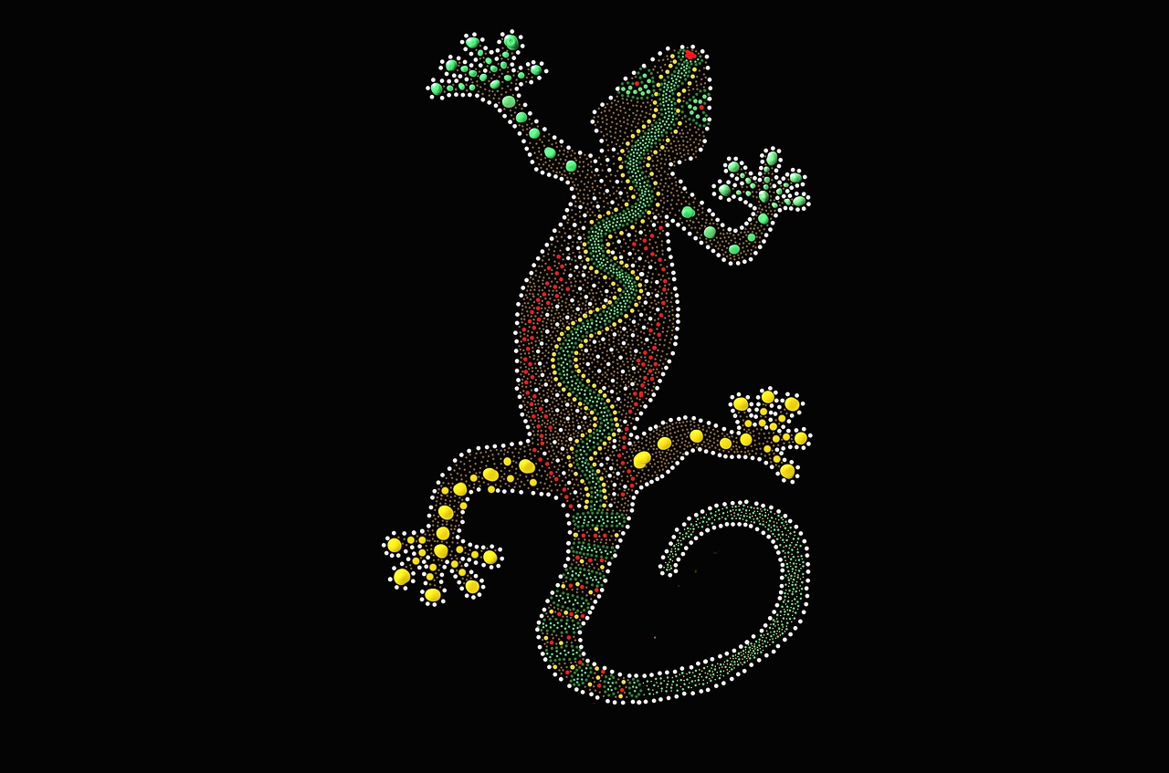 aboriginal lizard painting