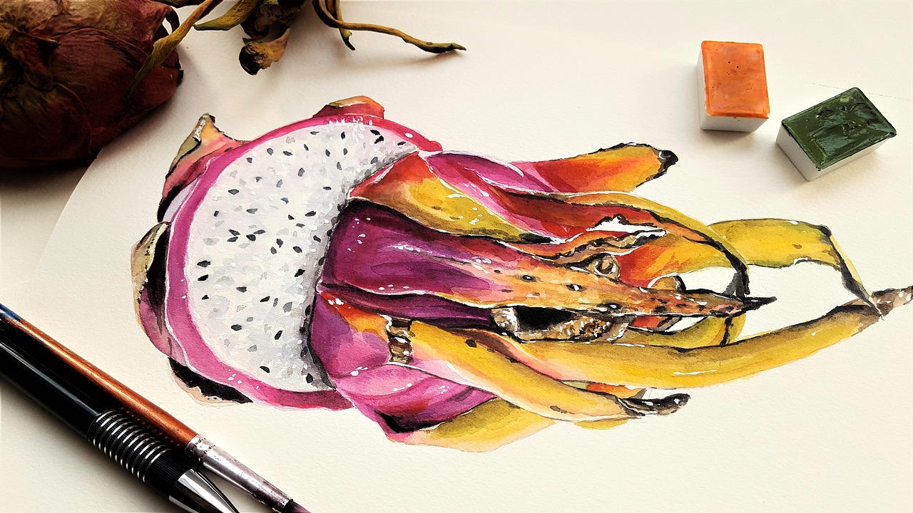 art painting pitaya free photo