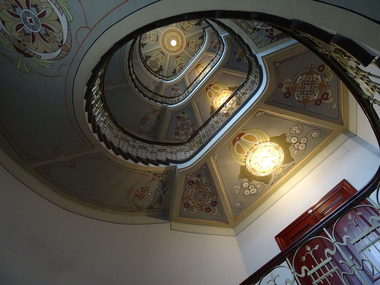 art nouveau staircase architecture free photo