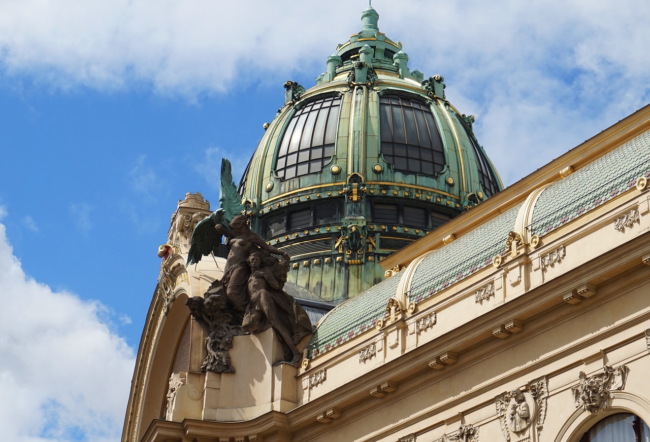 art nouveau  house  prague free photo