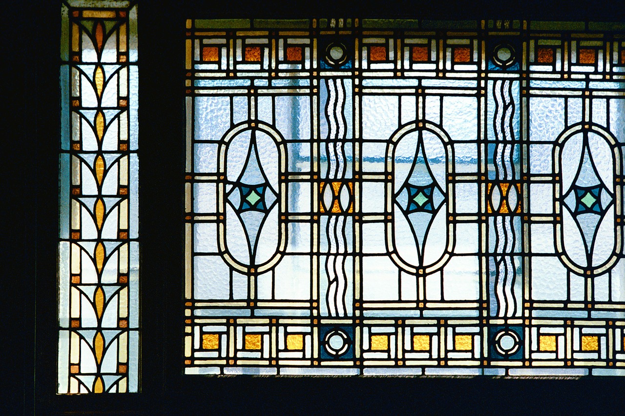 art nouveau window architecture free photo
