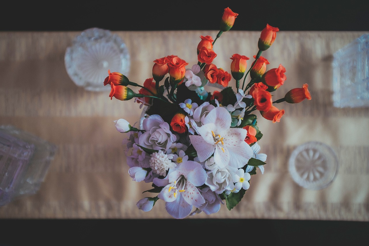 artificial flowers table free photo