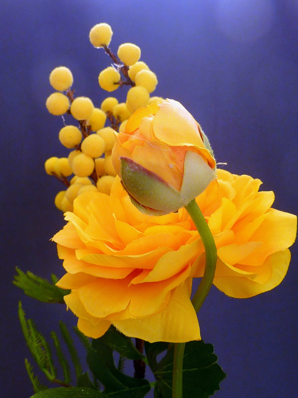 artificial flowers ranunculus yellow free photo