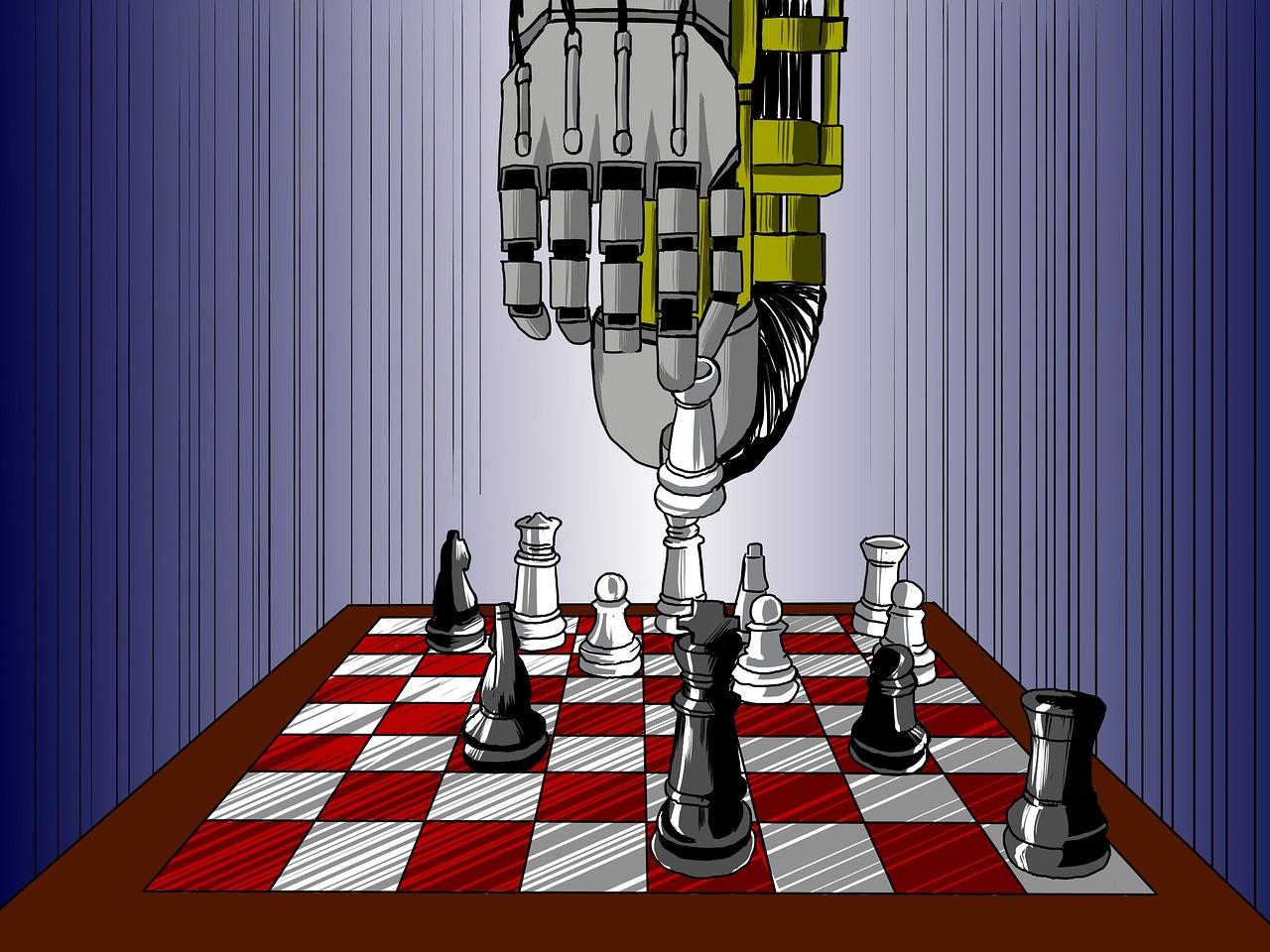artificial intelligence chess the robot arm free photo