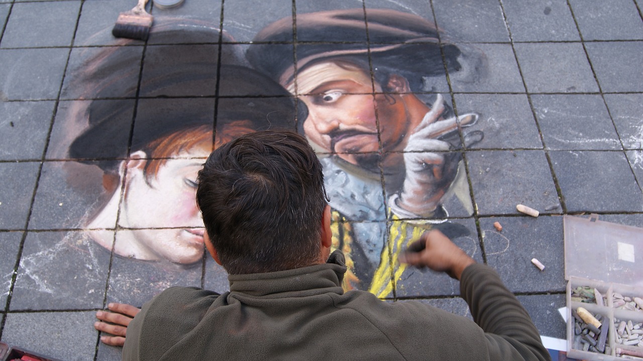 artist  pavement  painter free photo