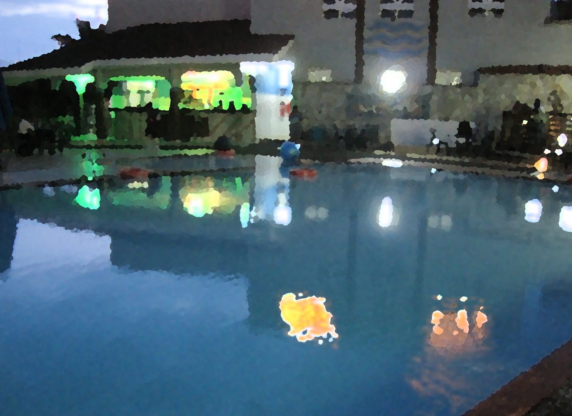 water pool lights free photo
