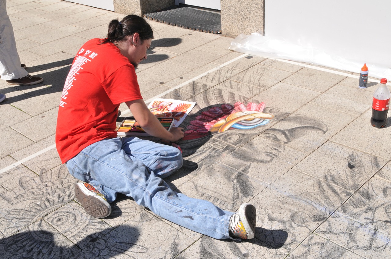 street painter artists street art free photo