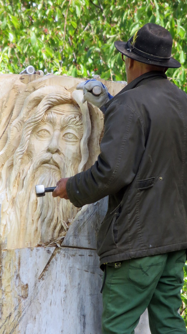 artists sculptor wood work free photo